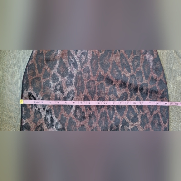 Ann Taylor Mini Skirt Women's 6 Bronze & Black Shimmer Leopard Print Lined - Picture 8 of 10